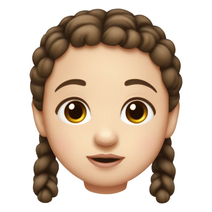 White little brown-eyed baby with two dark pigtails, plump lips sticker
