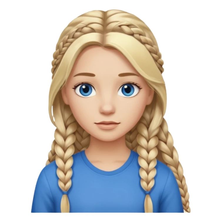 Blonde balayage long hair half braids women blue eyes  sticker