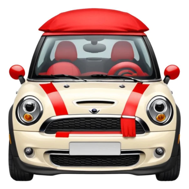 Mini one rot mit schwarzen Streifen Auf der Haube sticker