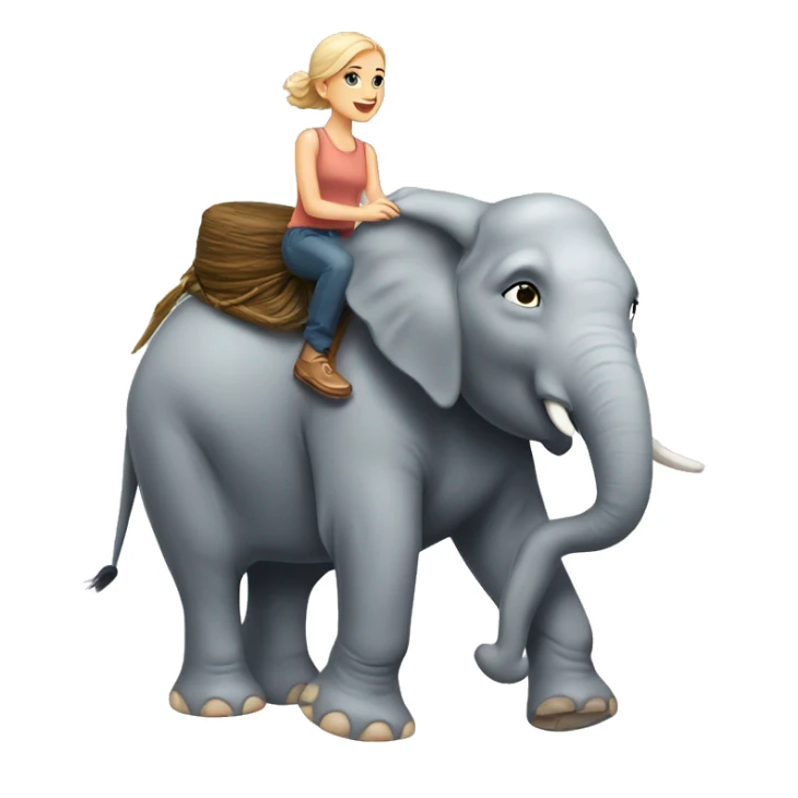 👩‍🦯         🐘       the white girl riding the elephant sticker