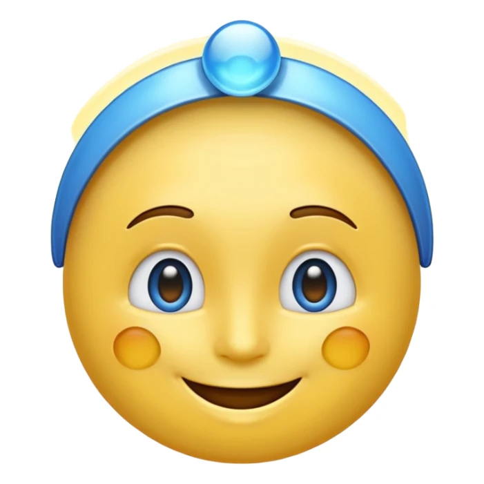 A smiling emoji with a blue halo above its head sticker