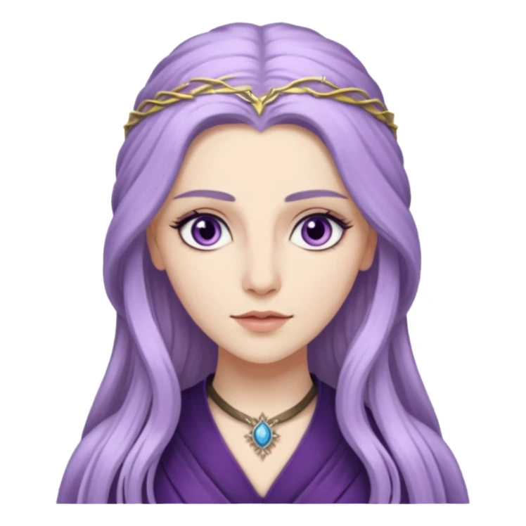 Hande Erçel as a lady from game of thrones from Starfall. Her eyes are lilac. sticker