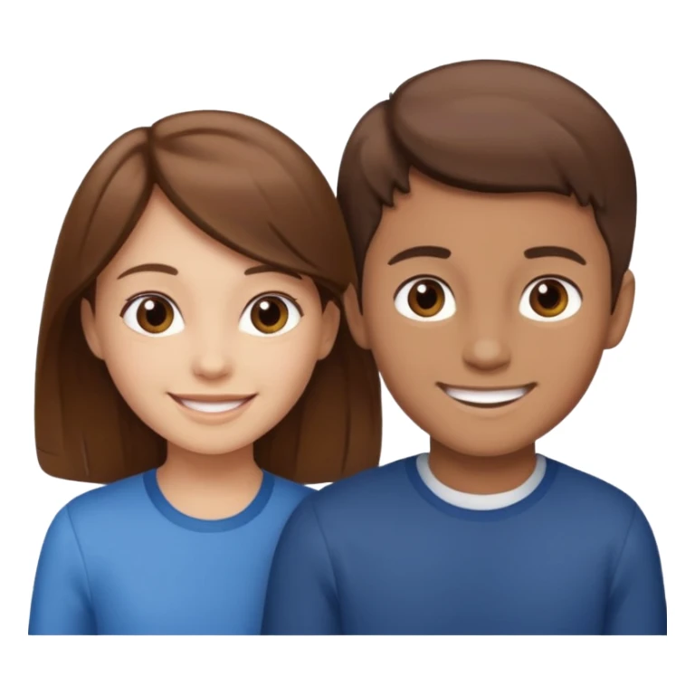 Fight girl and boy Brown hair  sticker