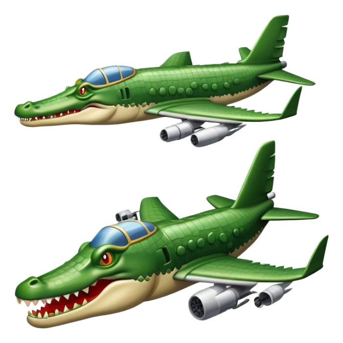 Un avión con cabeza de cocodrilo disparando bombas sticker