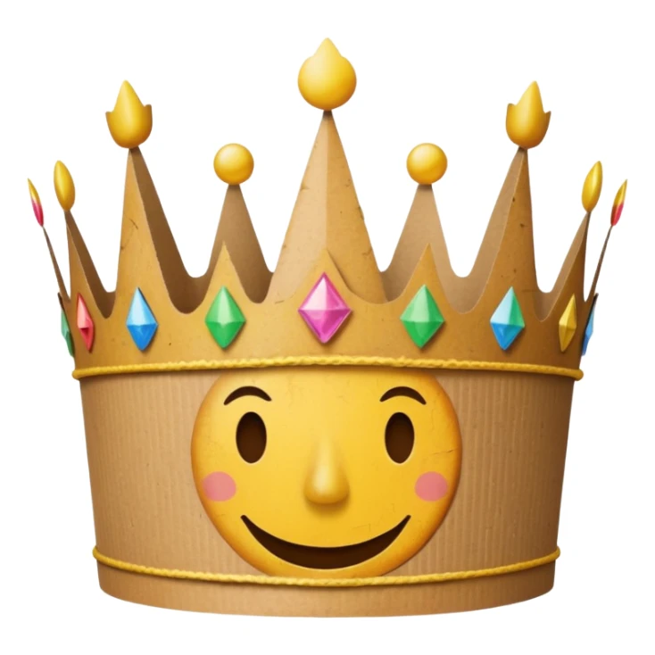 cardboard crown with happy birthday on it sticker