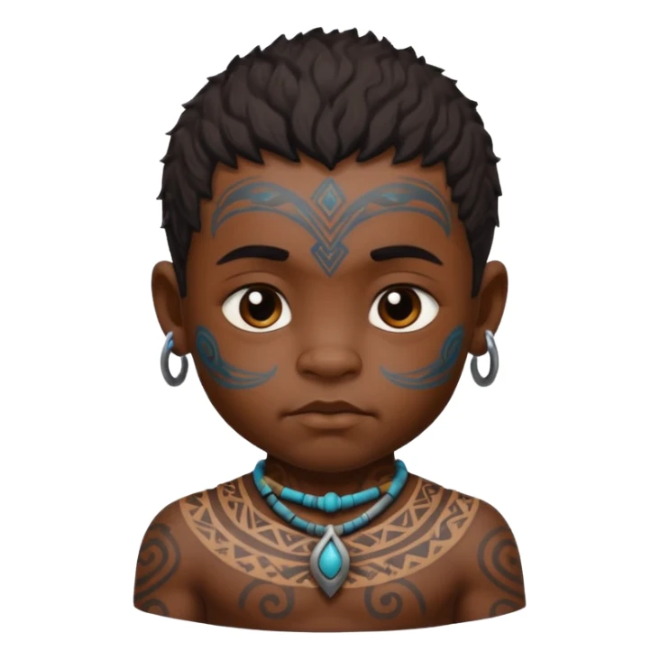 ancient hairy black baby boy, tattooed sticker