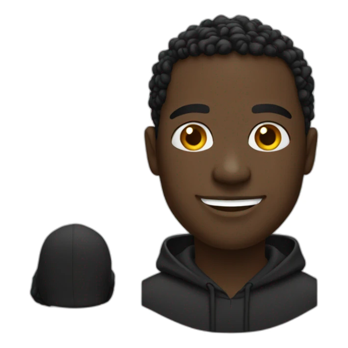 Black-dude-smiling-with-black-hoodie sticker