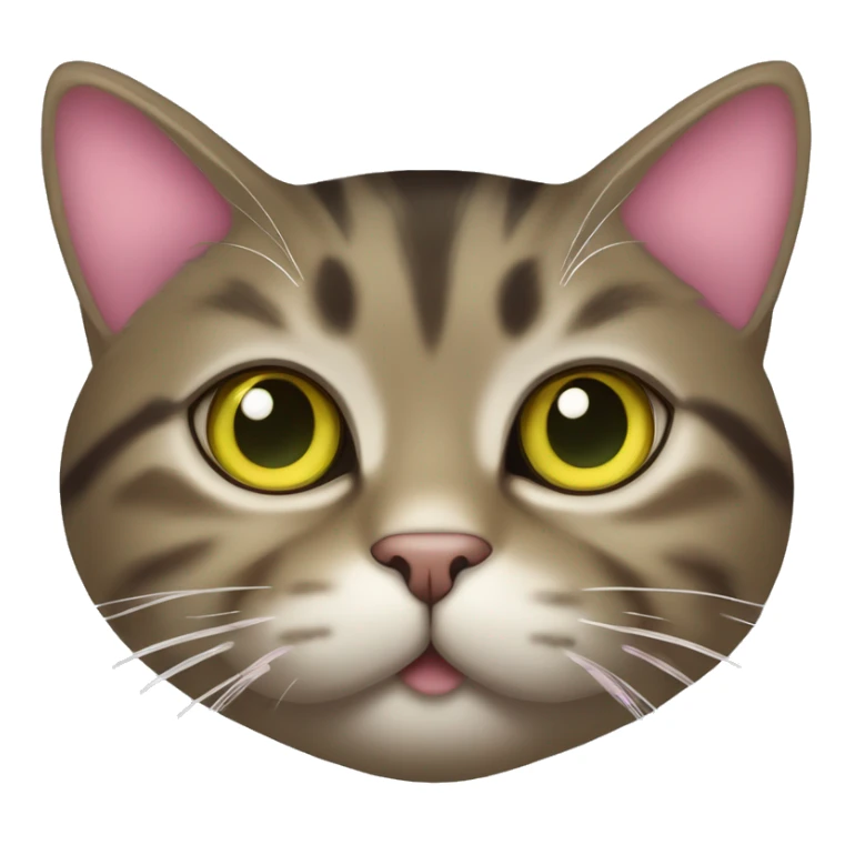 brown mackerel tabby cat with greenish yellow eyes and pink bow sticker