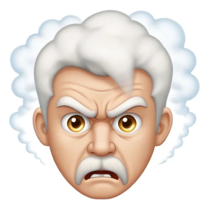 Very angry man with steam coming out of his ears sticker