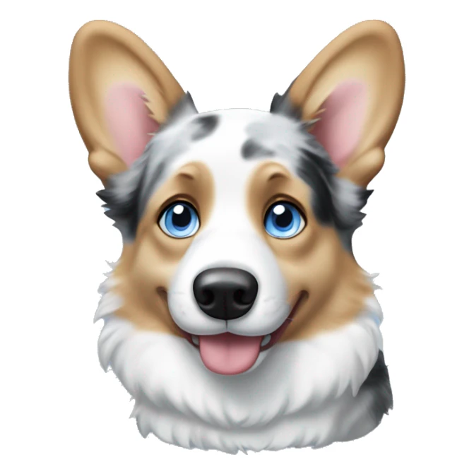 Blue Merle corgi with a blue eyes sticker