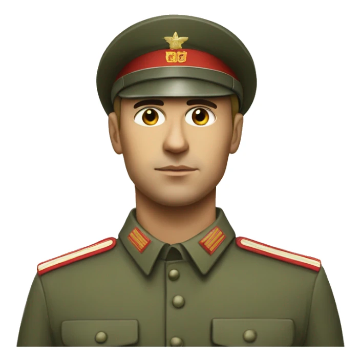 realistic ussr soldier serious with military takes sticker