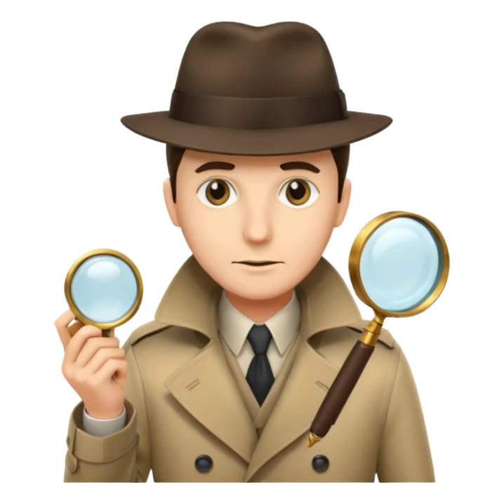 classic detective with magnifying glass sticker