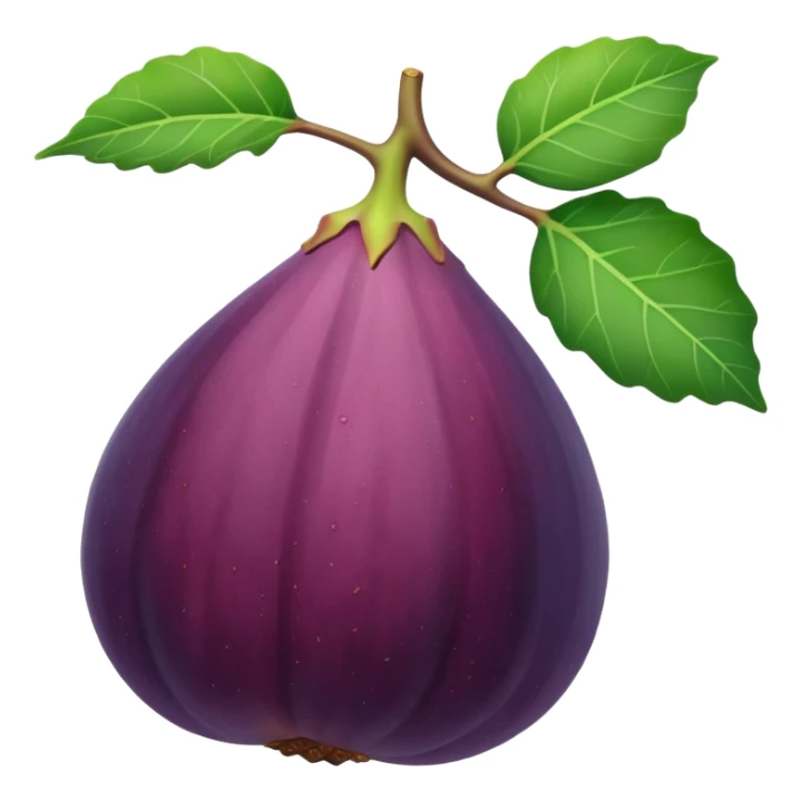 Please create a emoji of a cross-section of a fig with a small leaf sticker