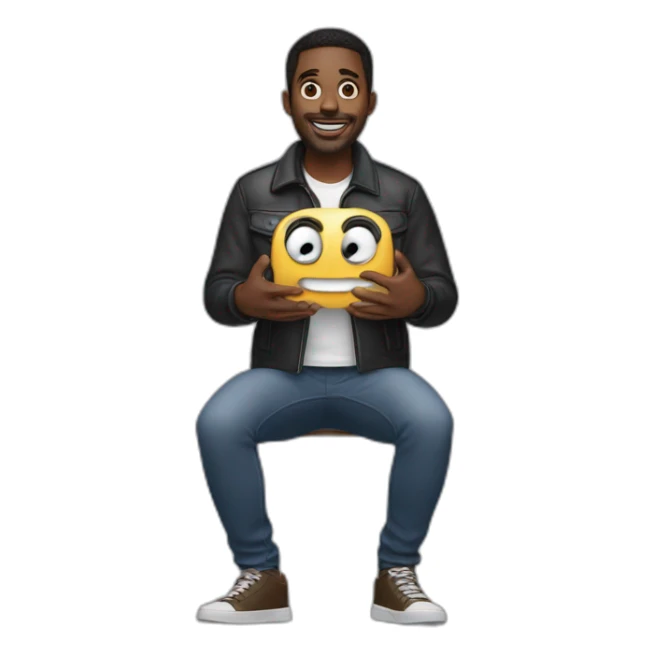 man holding Harman Kardon in his hands sticker