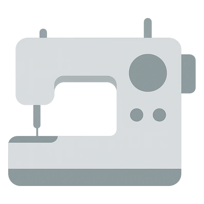 A minimalist sewing machine, suitable for a business presentation sticker