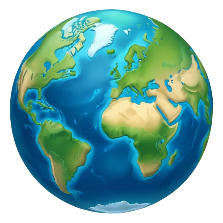earth planet with continents and oceans sticker