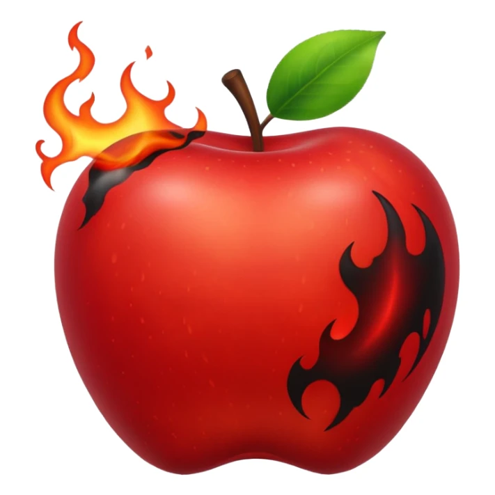 apple, black, poisonous, black smoke emitted sticker