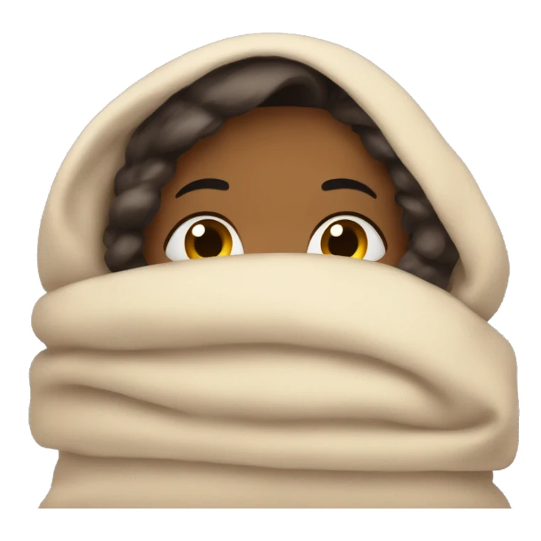 Girl in blanket cozy eyes closed  sticker