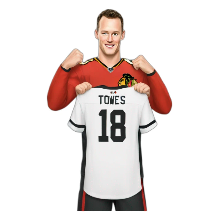 Jonathan Toews shirt off celebrating New Year sticker