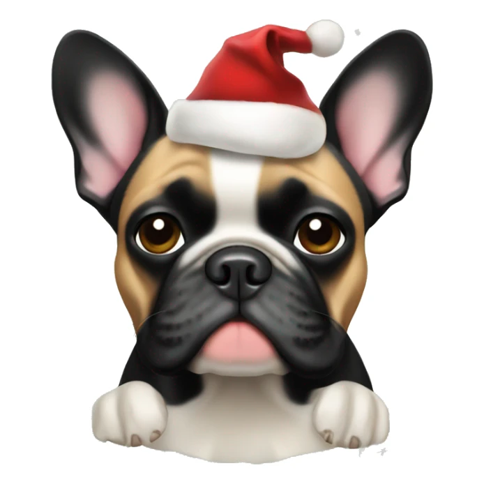 Black and tan French bulldog, christmas sticker
