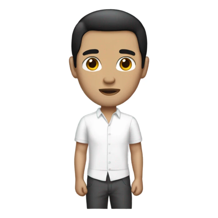 white man black hair in a small white skirt sticker