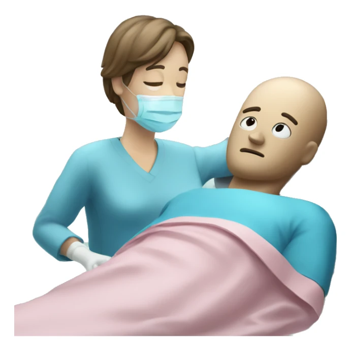 the patient man is on the surgical table sticker