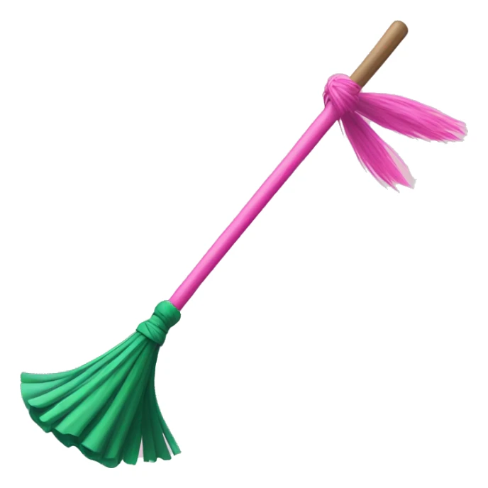 Pink wand duelling a green broom sticker