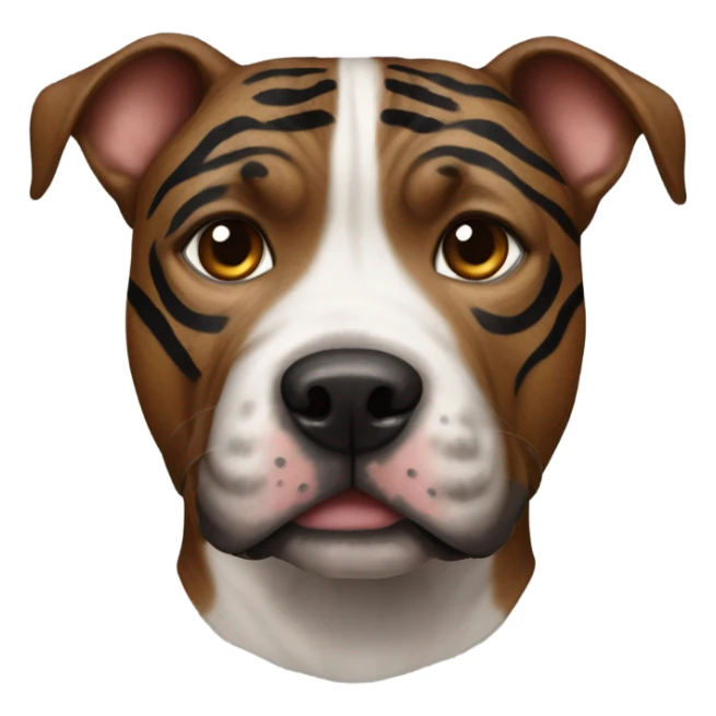 pitbull terrier dark brindle tiger stripes black around nose sticker