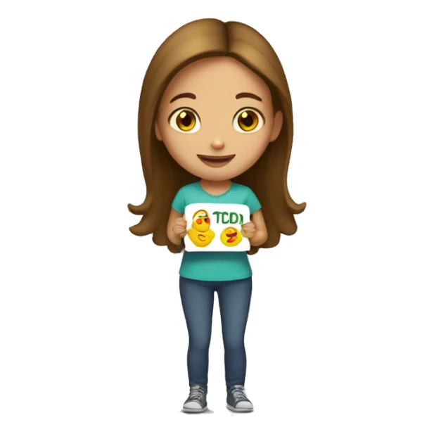 girl holding a "free todd" sign sticker