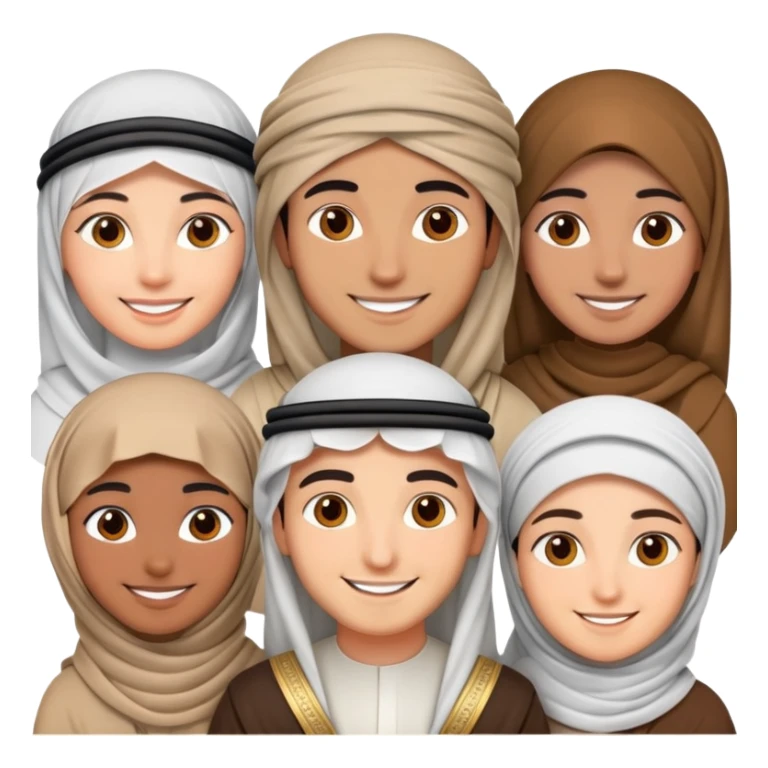 group of arabs friends and europe sticker