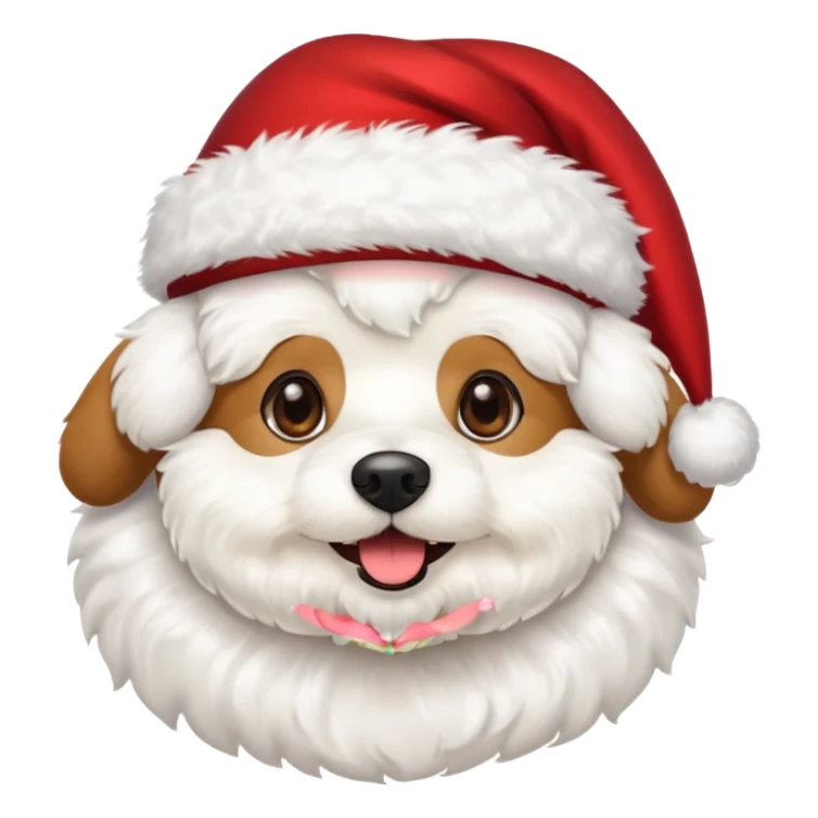 Bichon frisé emoji for x-mas sticker