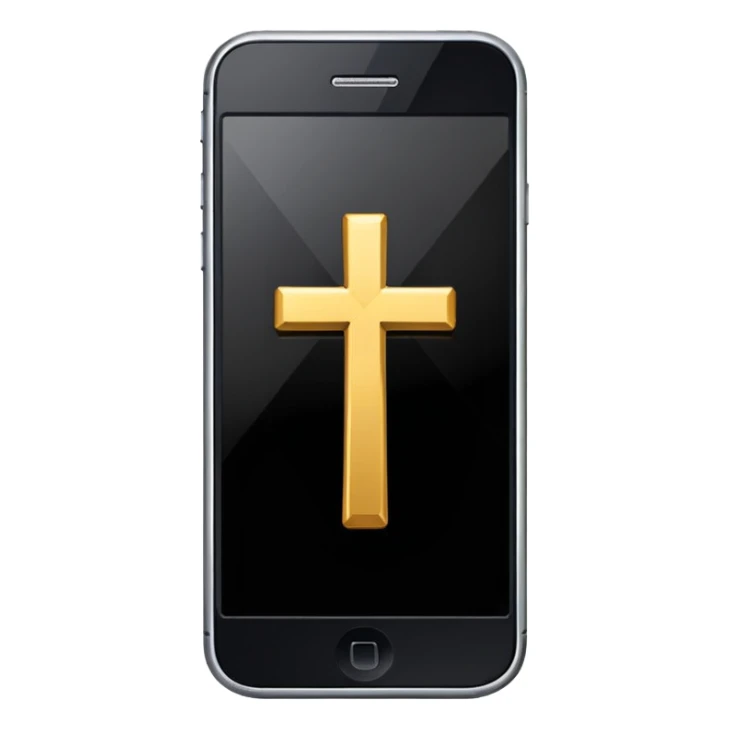 Un movil pero con una cruz por encima sticker