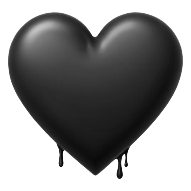 black ink heart emoji, blob, isolated on white background, grunge, like pen stroke, flat sticker