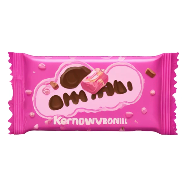 pink candy bar with the inscription kerlli sticker