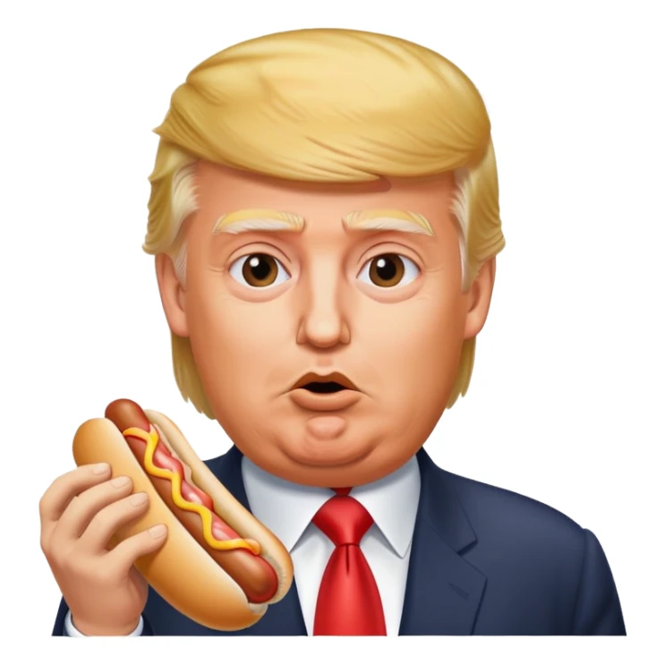 Trump eating a hot dog  sticker