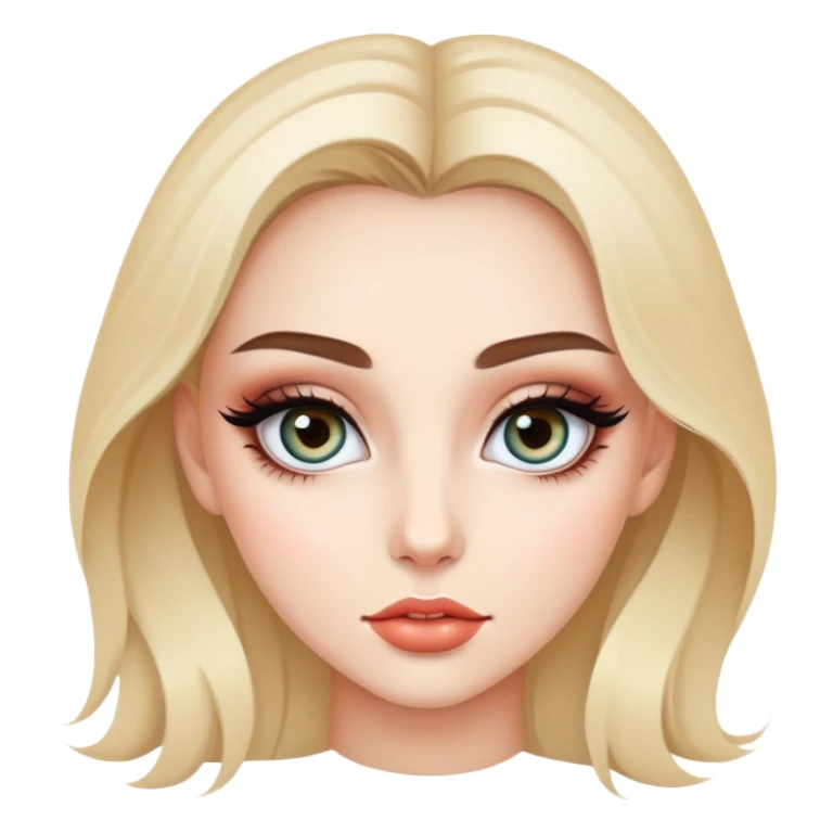 Beautiful girl, unique eyes, torso, makeup sticker