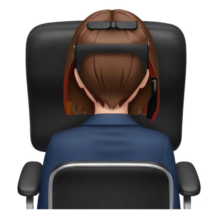 Woman from Back of head sitting on an office chair sticker