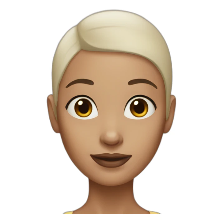 close up woman no hair sticker