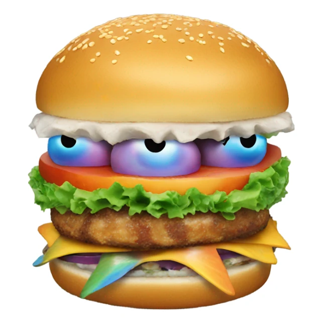 Trump eat rainbow fish burger sticker