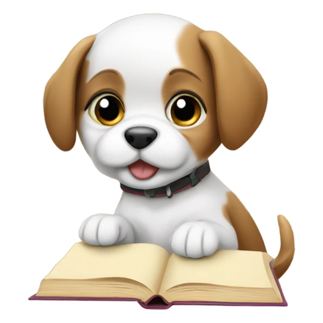 puppy studying  sticker