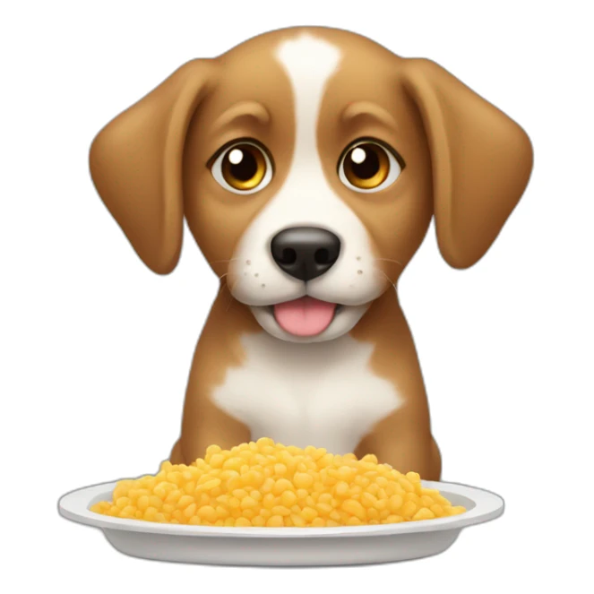 a puppy who doesn't like his food sticker