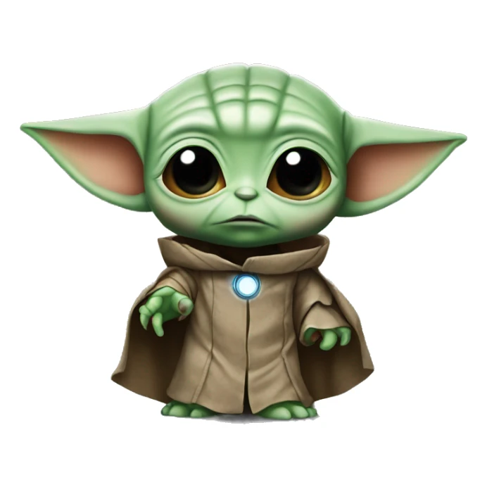 Baby yoda as iron man sticker