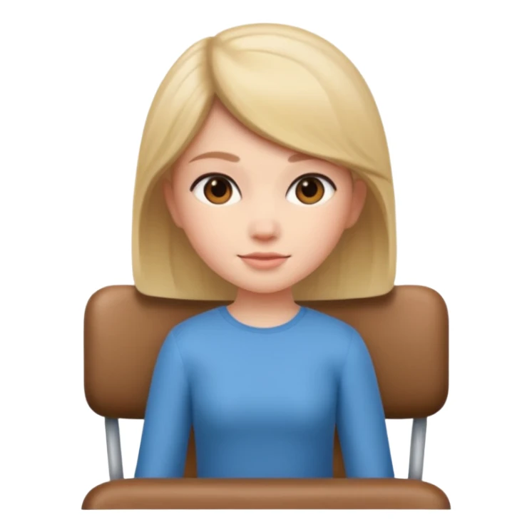 Memoji girl sitting on a chair from back sticker