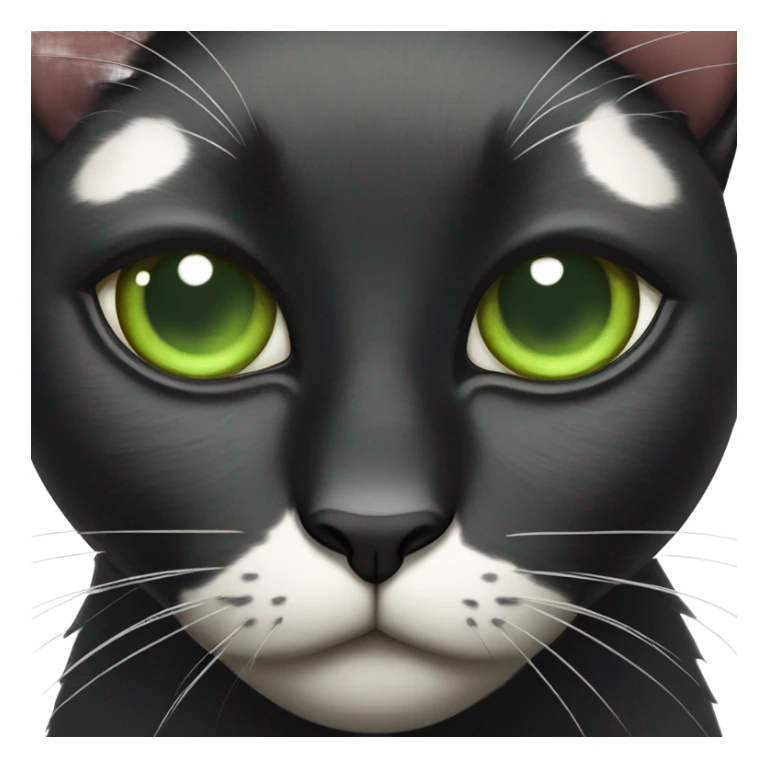 Black and with more white cat with spots and green eyes sticker