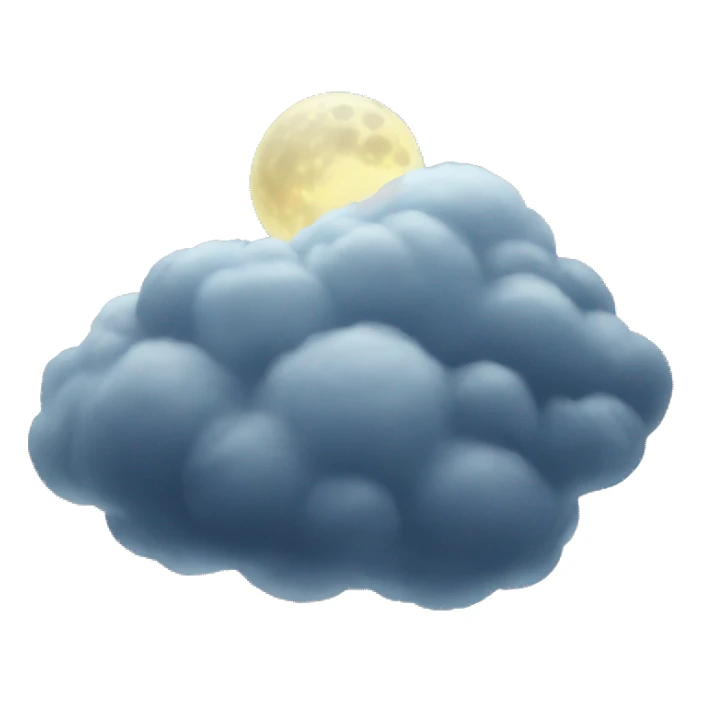 moon between clouds sticker