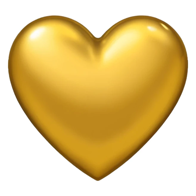 yellow heart with metallic gold finish sticker