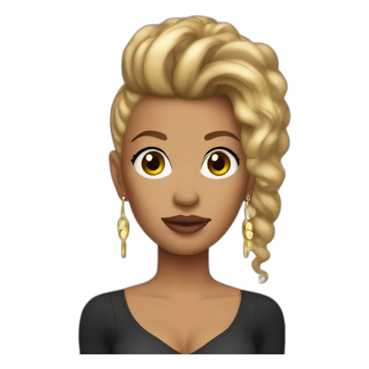 keyshia cole with a round face and long dark hair and hoop earrings sticker