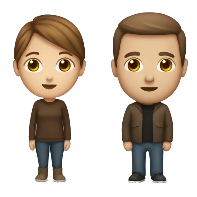 White couple with brown hair kissing sticker