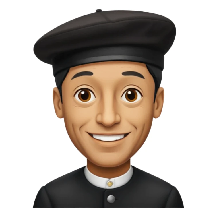 Pablo Picasso wear black berret hat sticker