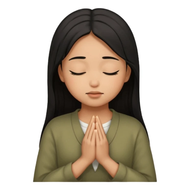brown girl praying curls black hair and eyes closed sticker